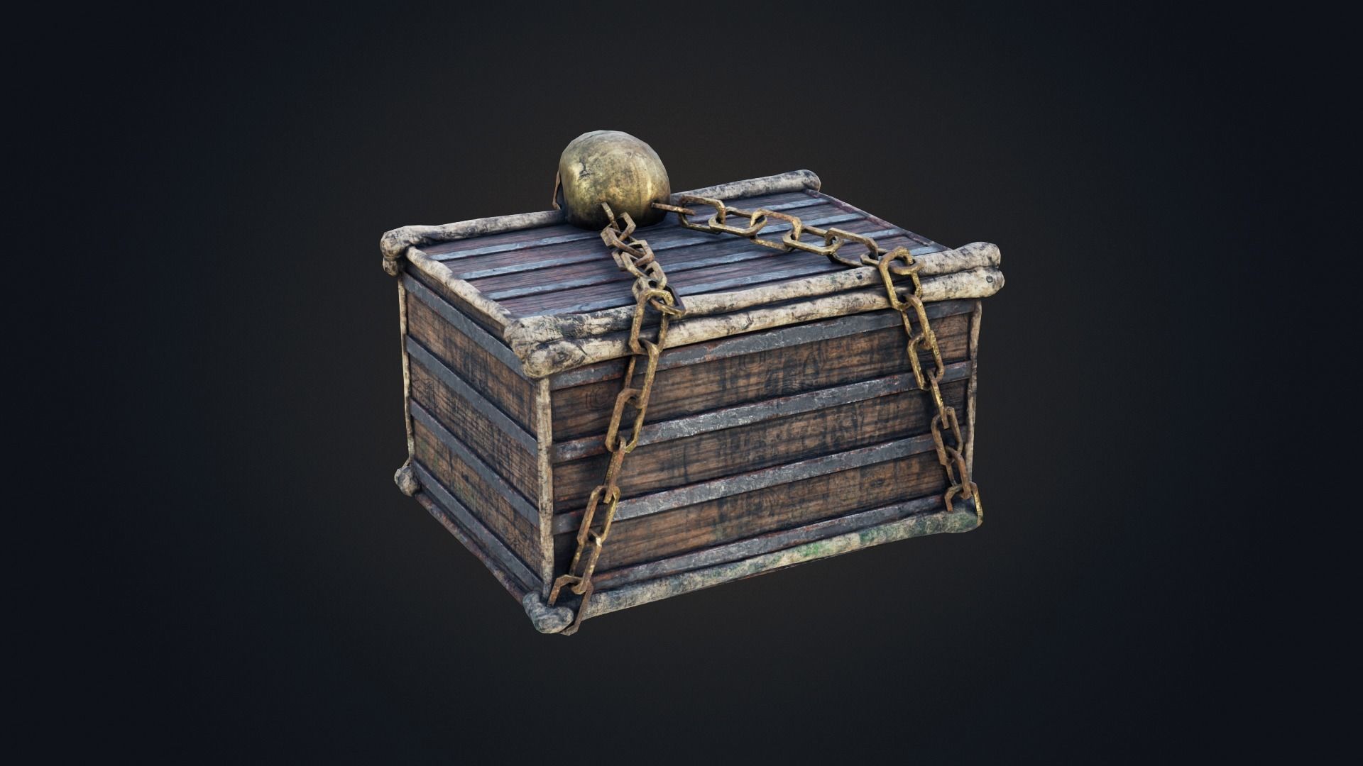 Skull box Low-poly 3D model_5