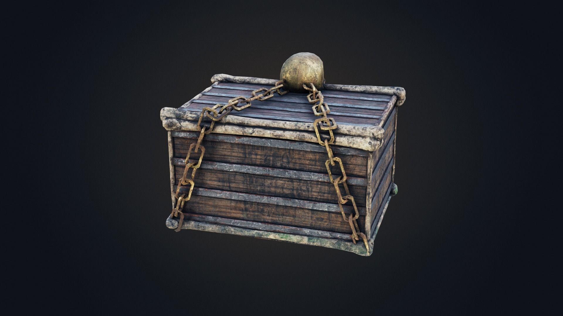 Skull box Low-poly 3D model_4