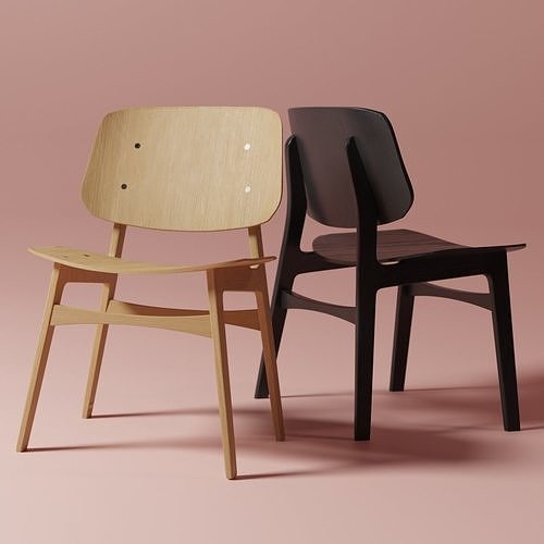 Soborg Wooden Chair 3D model