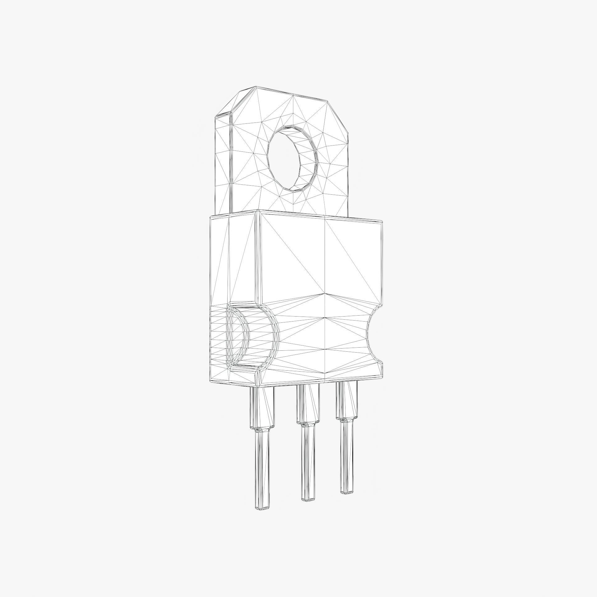 2K PBR Textured Transistor model 2 3D model_6