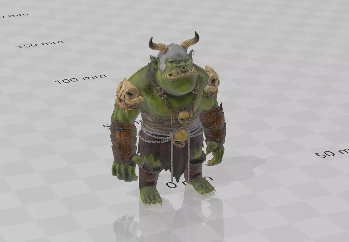 Troll STL character with horns 3D print model_0