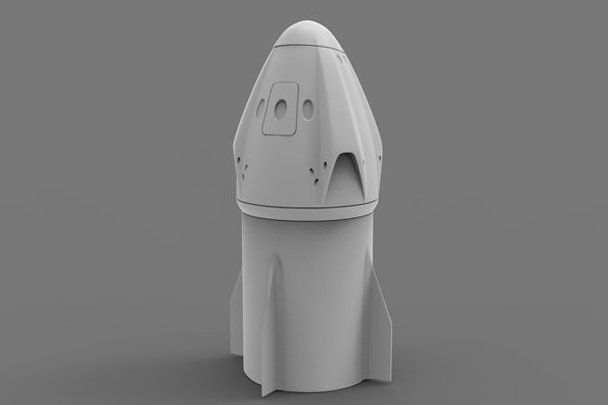 Space X Dragon Crew printable Spaceship 3D print model