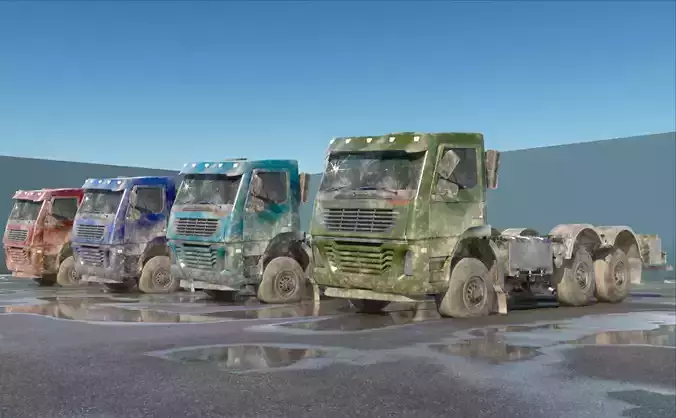 UE4 Abandoned Truck Pack Low-poly 3D model