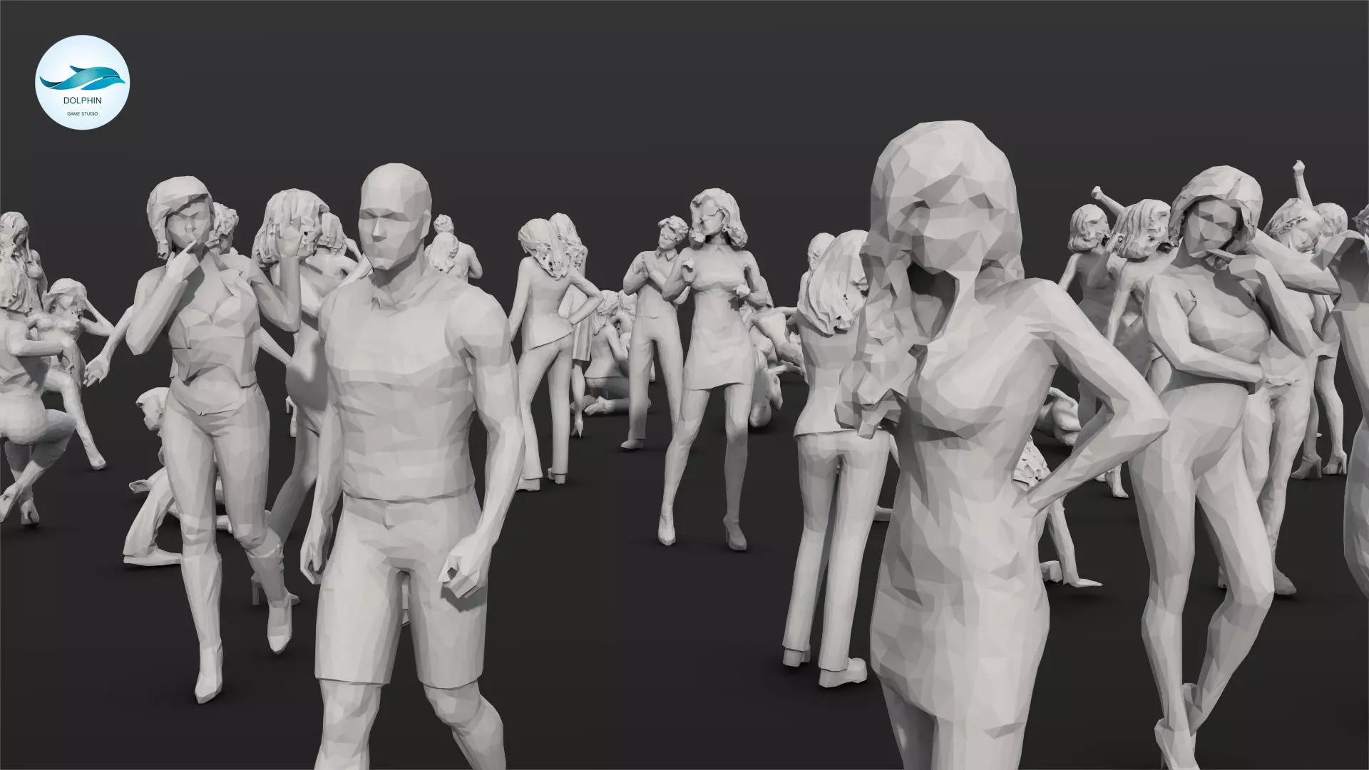 55 People Crowd Pack Set-02 3D model