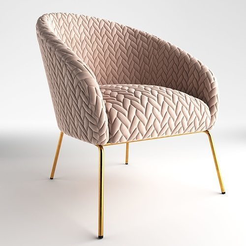 Armchair3 chair with gold legs 3D model