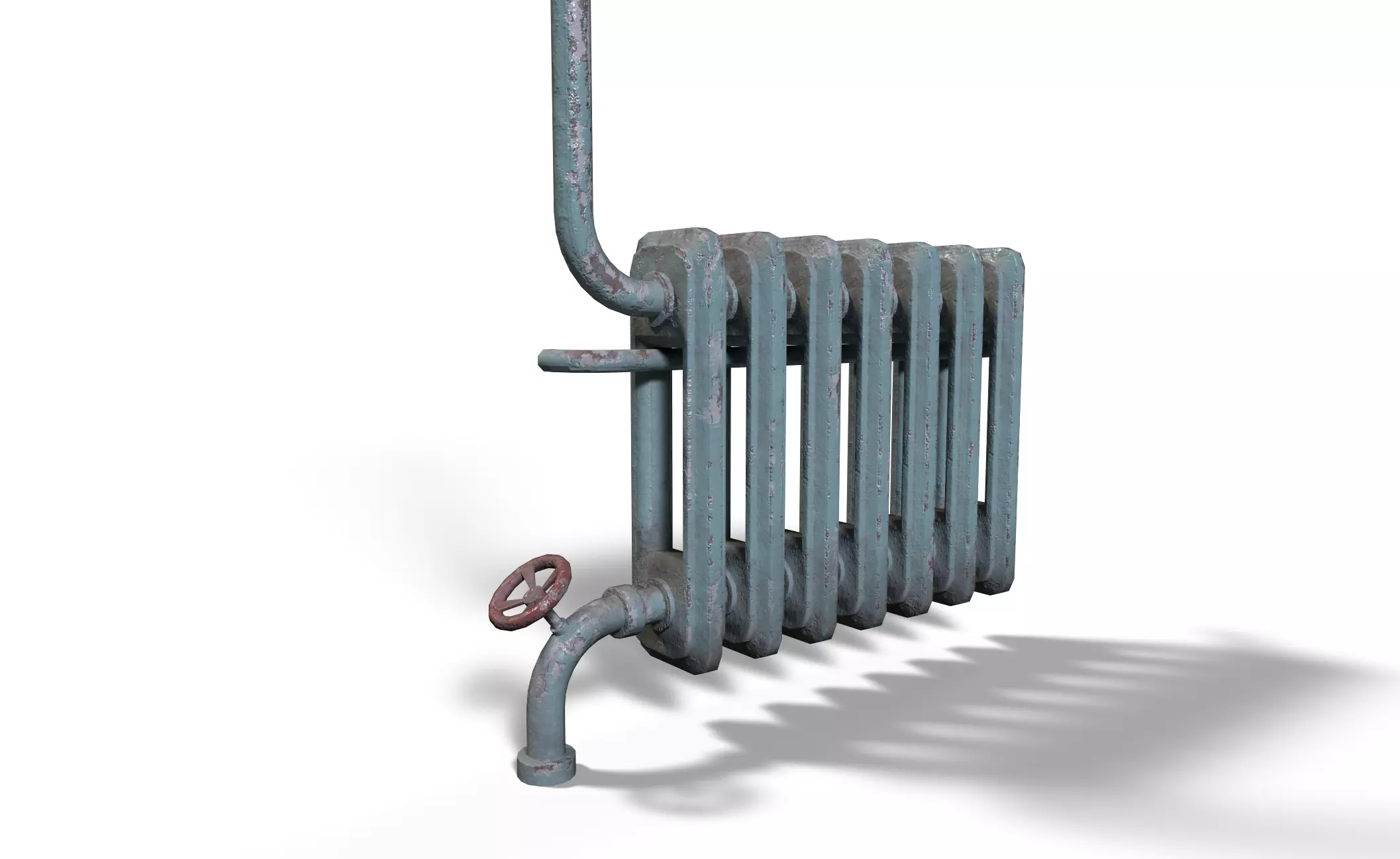 Old Radiator Low-poly 3D model_0