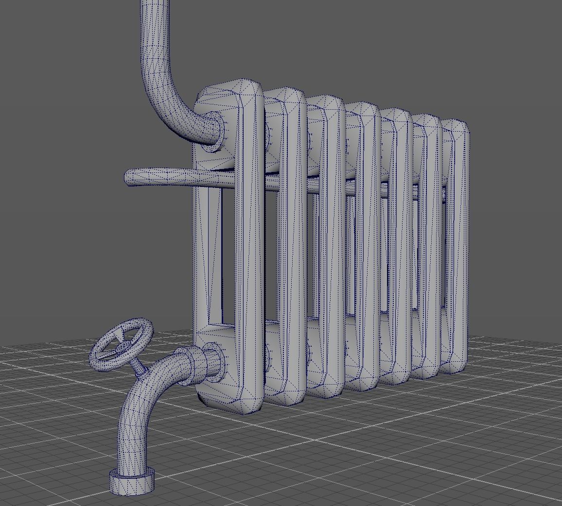 Old Radiator Low-poly 3D model_5