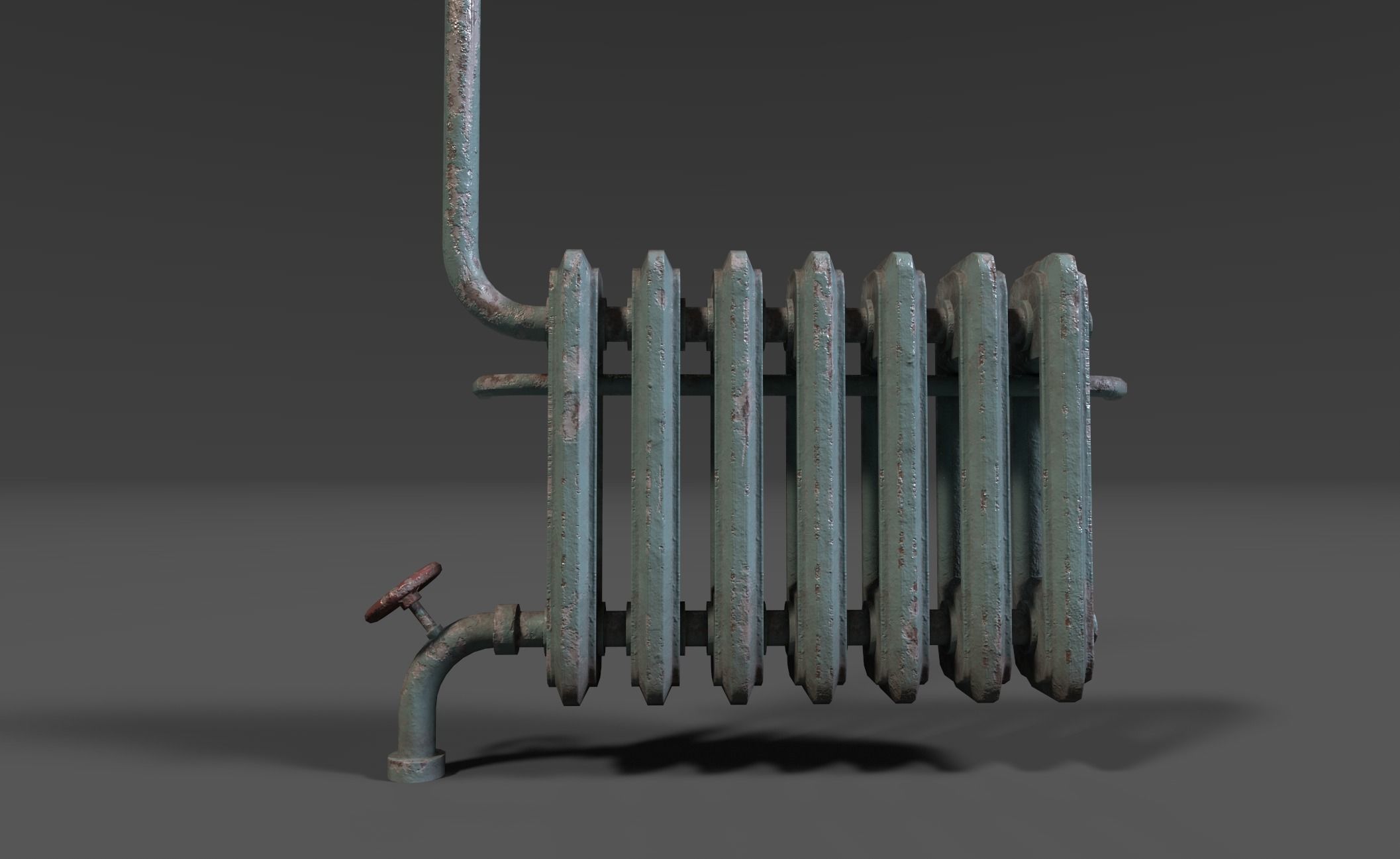 Old Radiator Low-poly 3D model_4