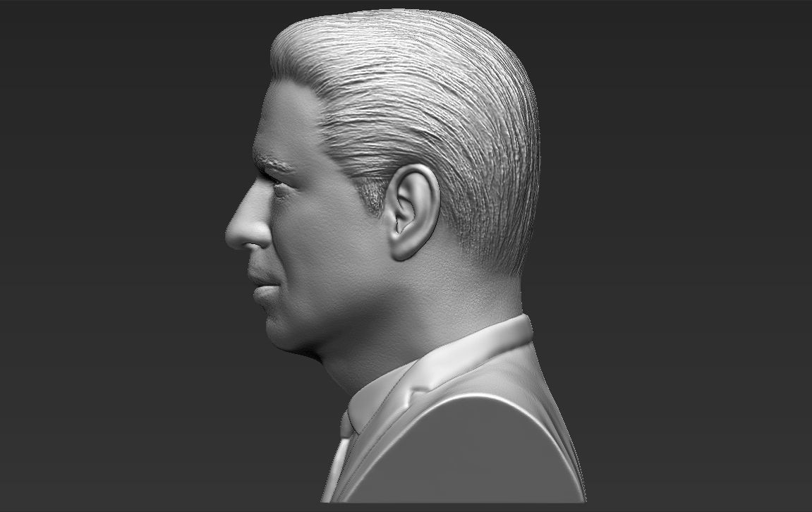 John Travolta bust 3D printing ready stl obj formats 3D print model_8