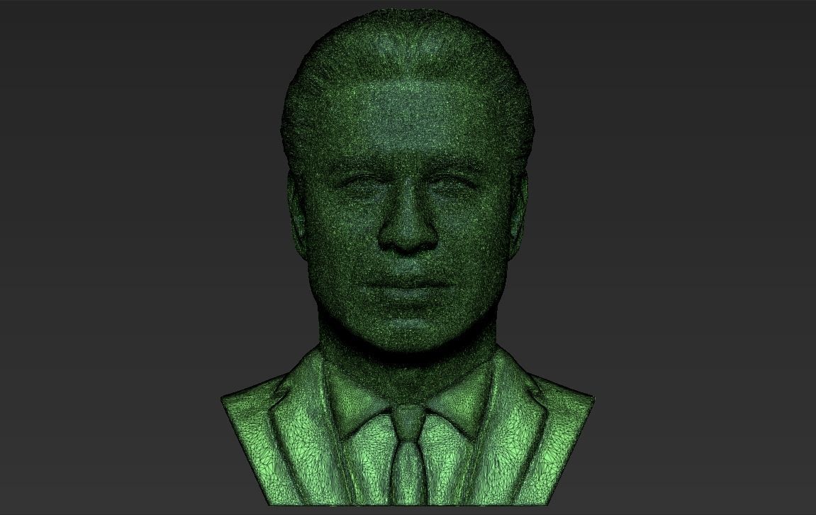 John Travolta bust 3D printing ready stl obj formats 3D print model_25
