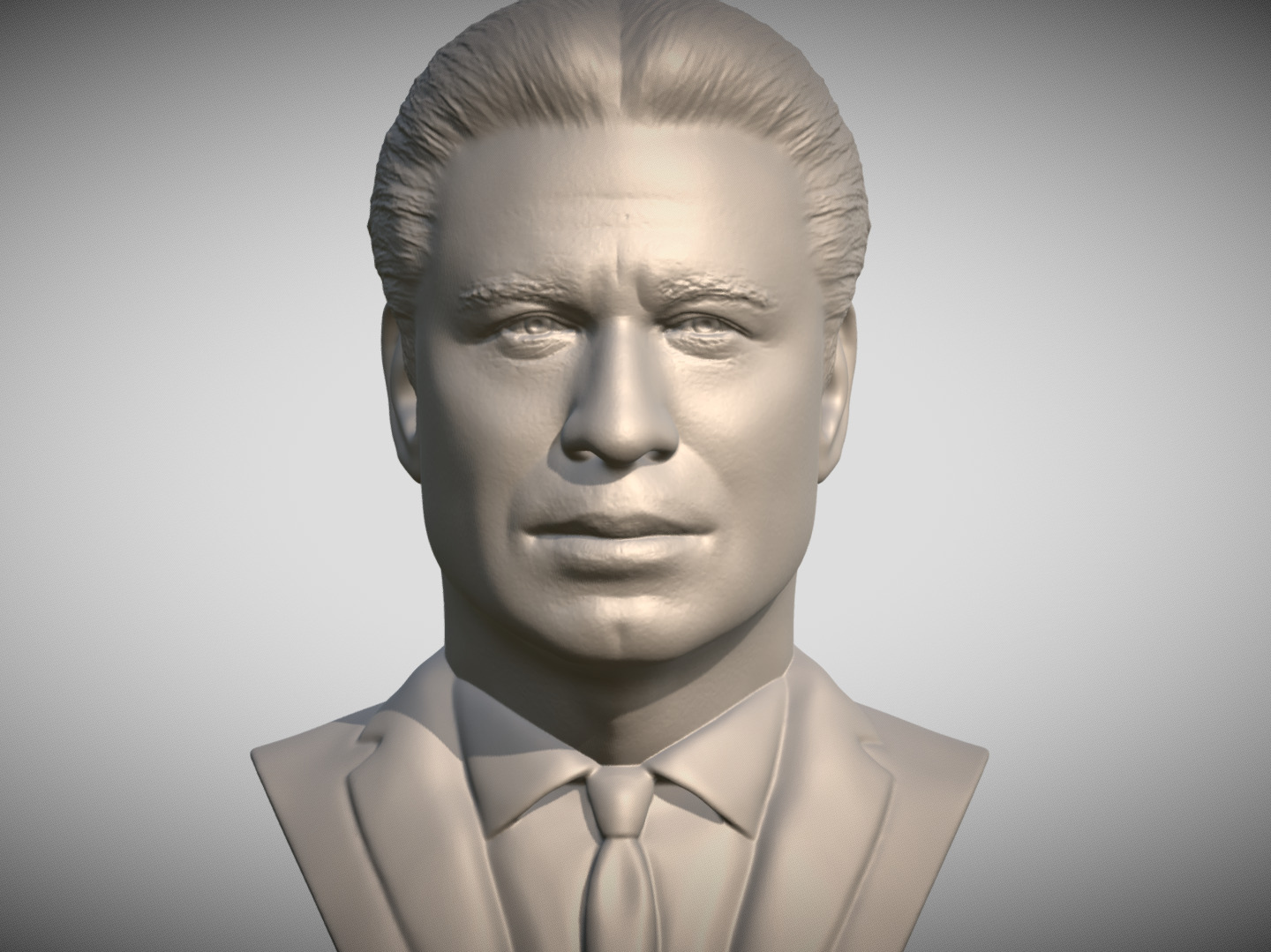 John Travolta bust 3D printing ready stl obj formats 3D print model_2