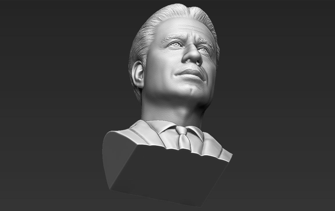 John Travolta bust 3D printing ready stl obj formats 3D print model_23