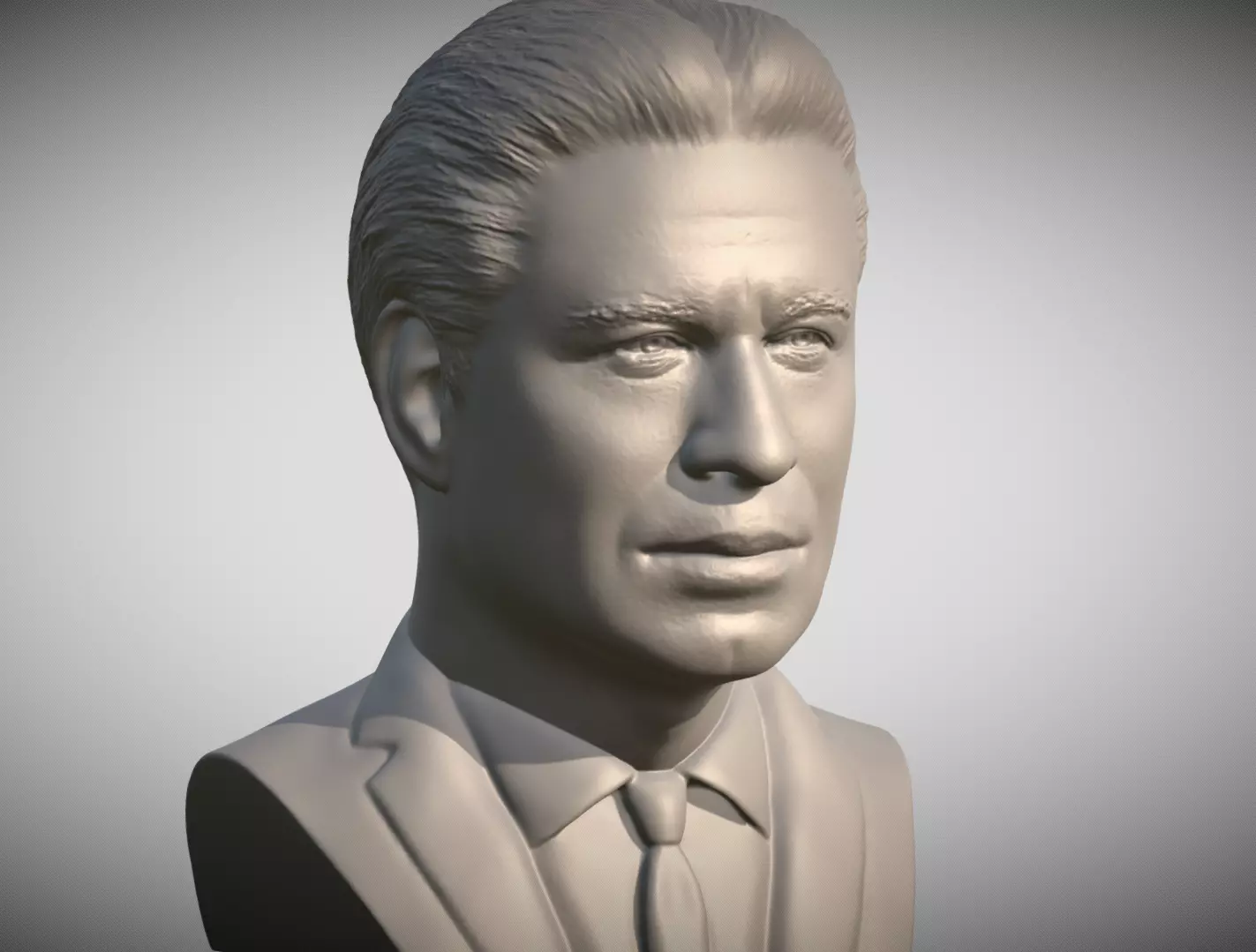 John Travolta bust 3D printing ready stl obj formats 3D print model_0