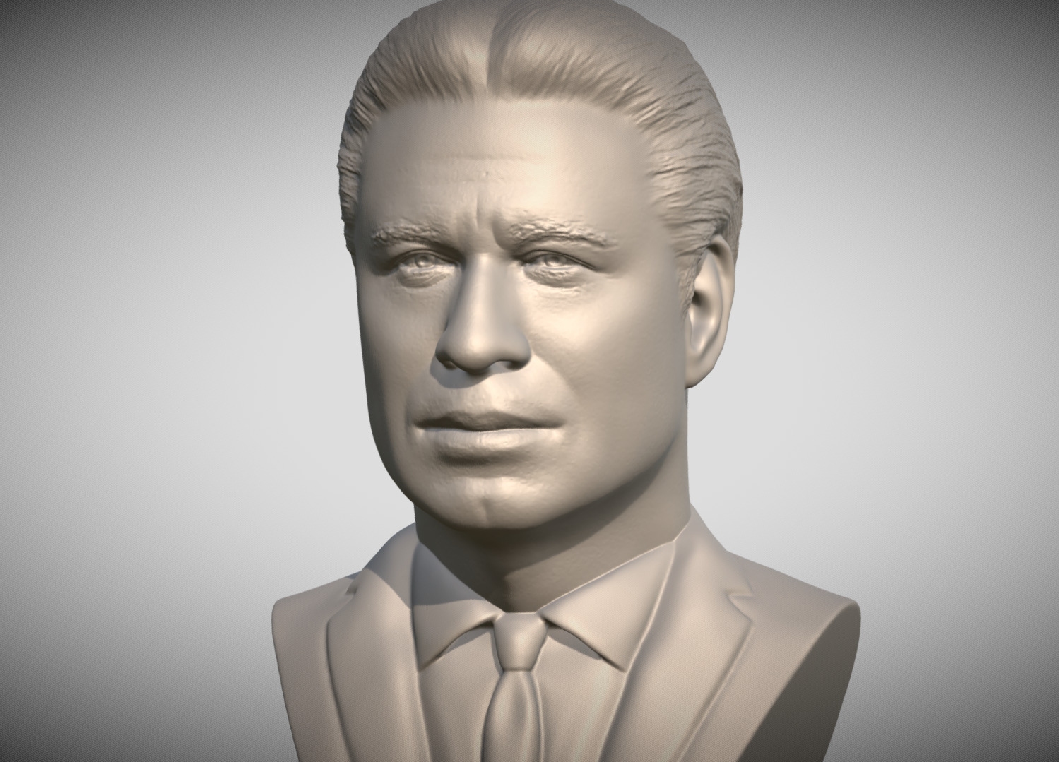 John Travolta bust 3D printing ready stl obj formats 3D print model_3