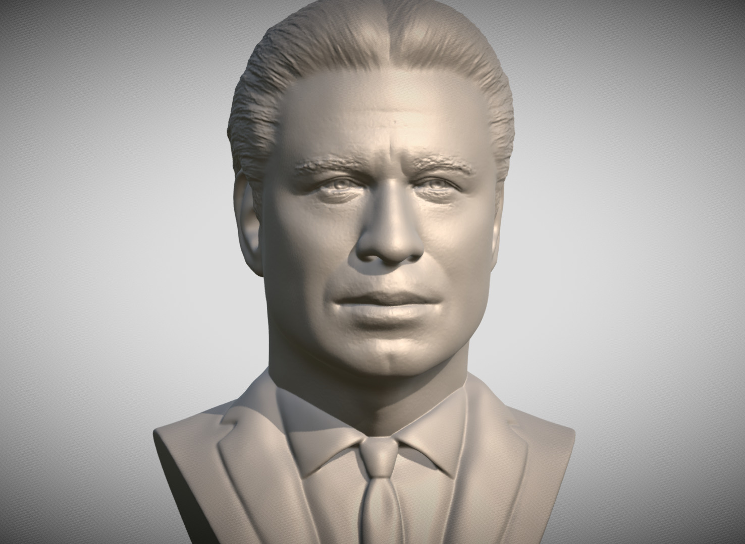 John Travolta bust 3D printing ready stl obj formats 3D print model_1