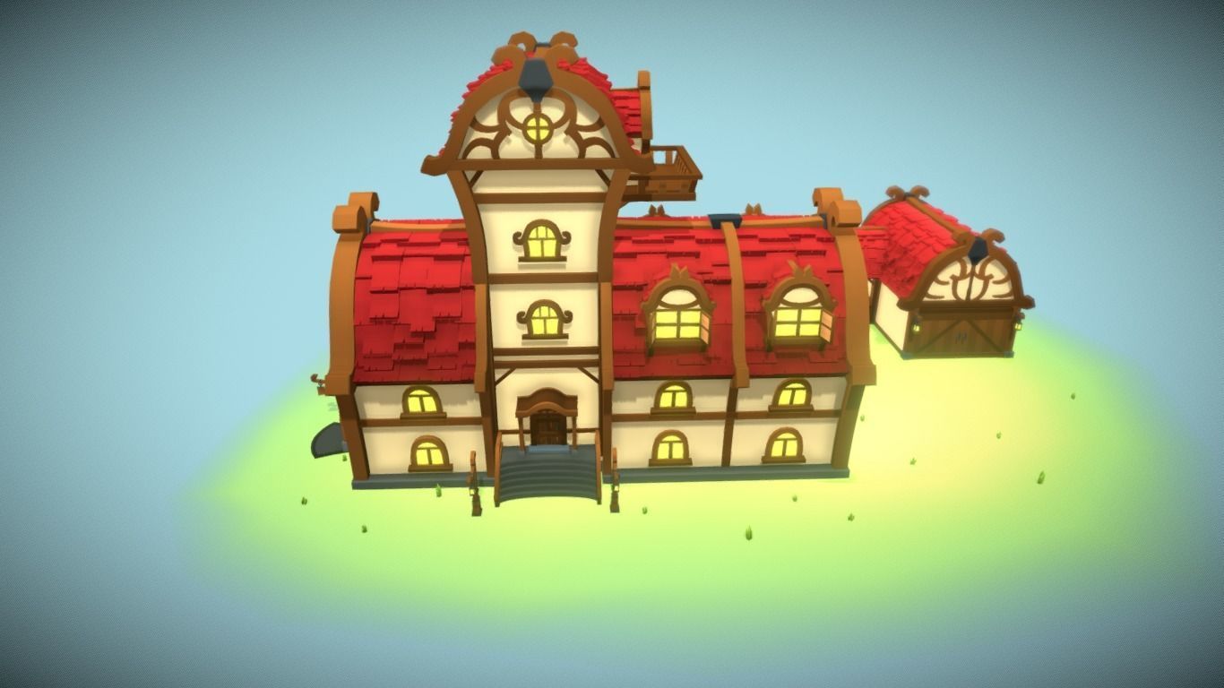 Medieval Tavern Low-poly 3D model_3