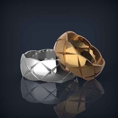 Fashionjewelry wedding bands 3d printable rings model 3D print model