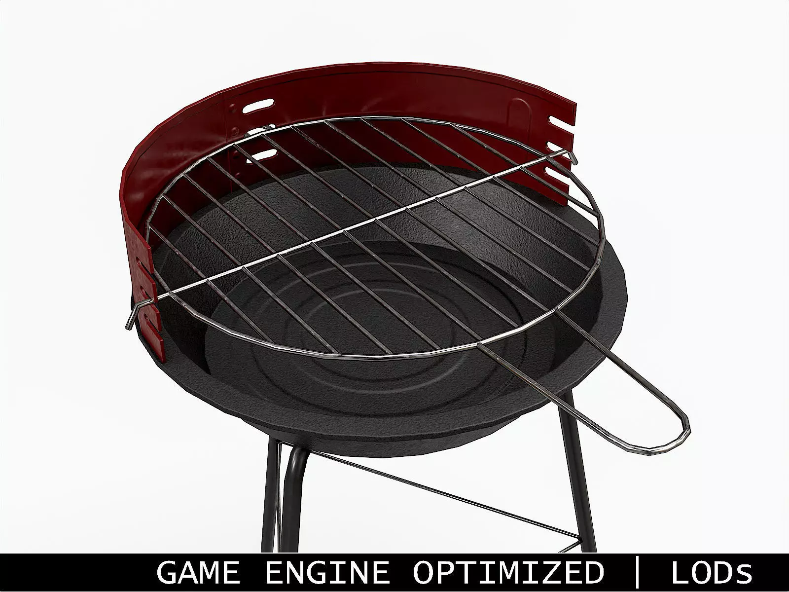 Barbecue Small - Clean Low-poly 3D model_0