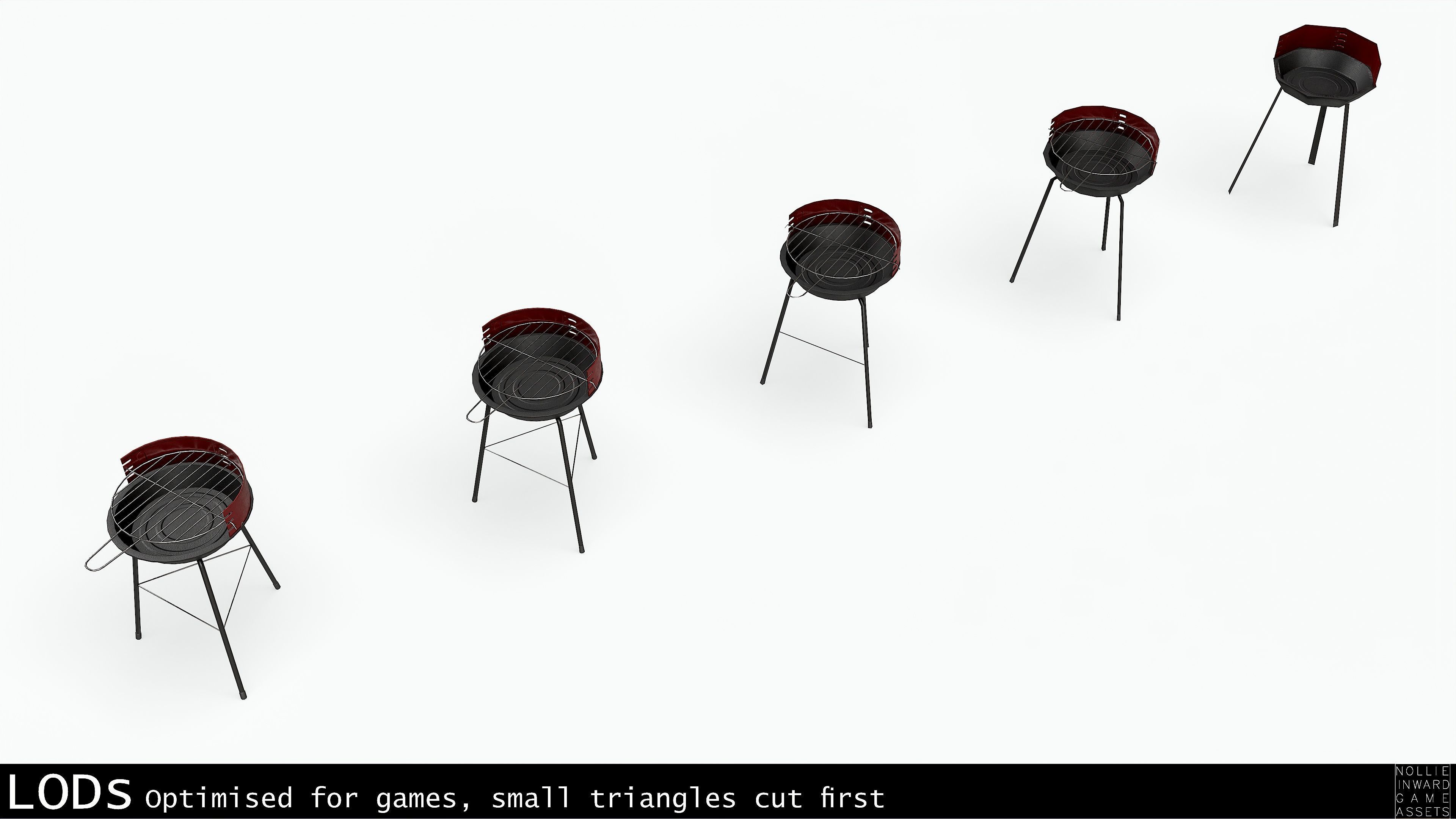 Barbecue Small - Clean Low-poly 3D model_7