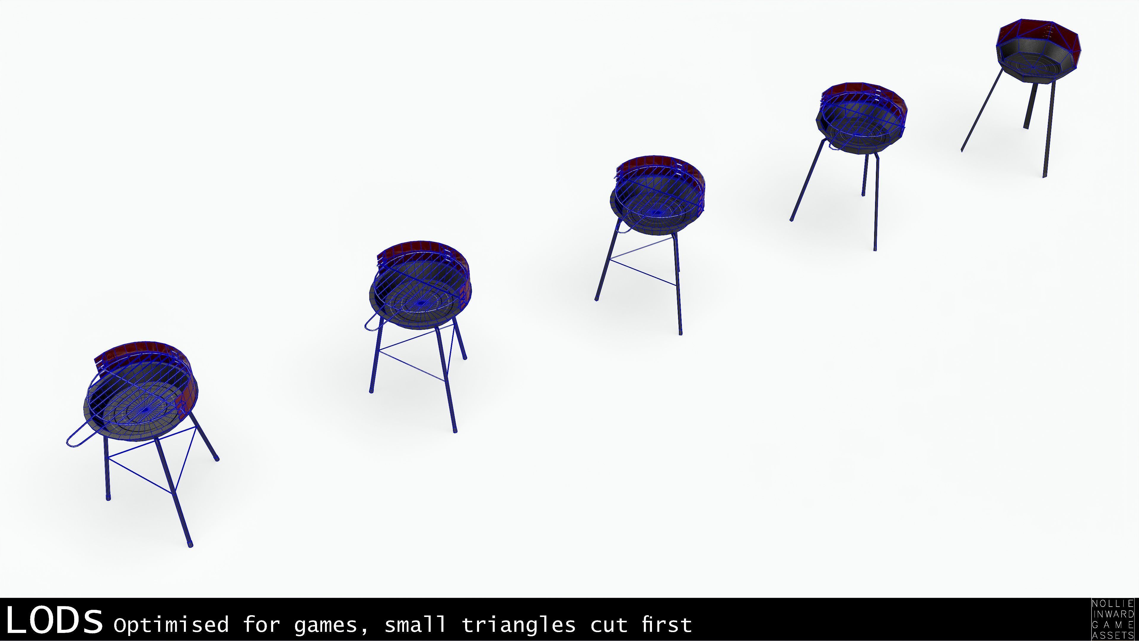 Barbecue Small - Clean Low-poly 3D model_8