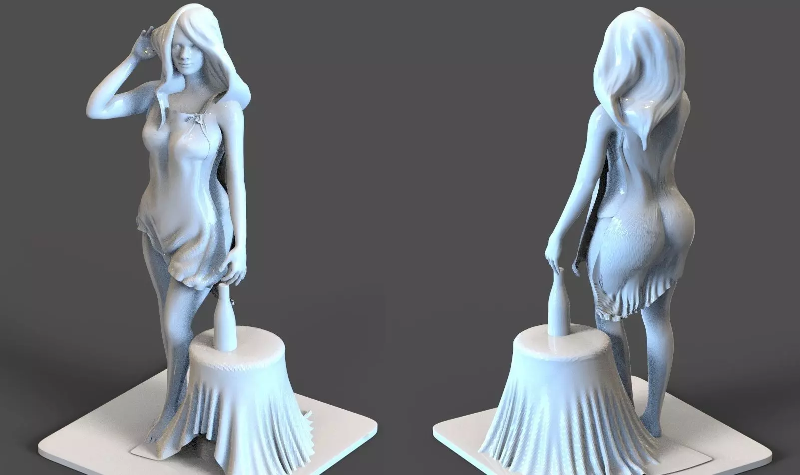 Dating Girl sculpture 3D print model