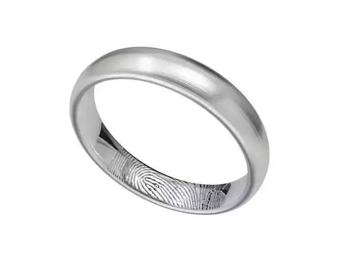 Fingerprint Ring Band Quarter Inside Sculpt-CC103