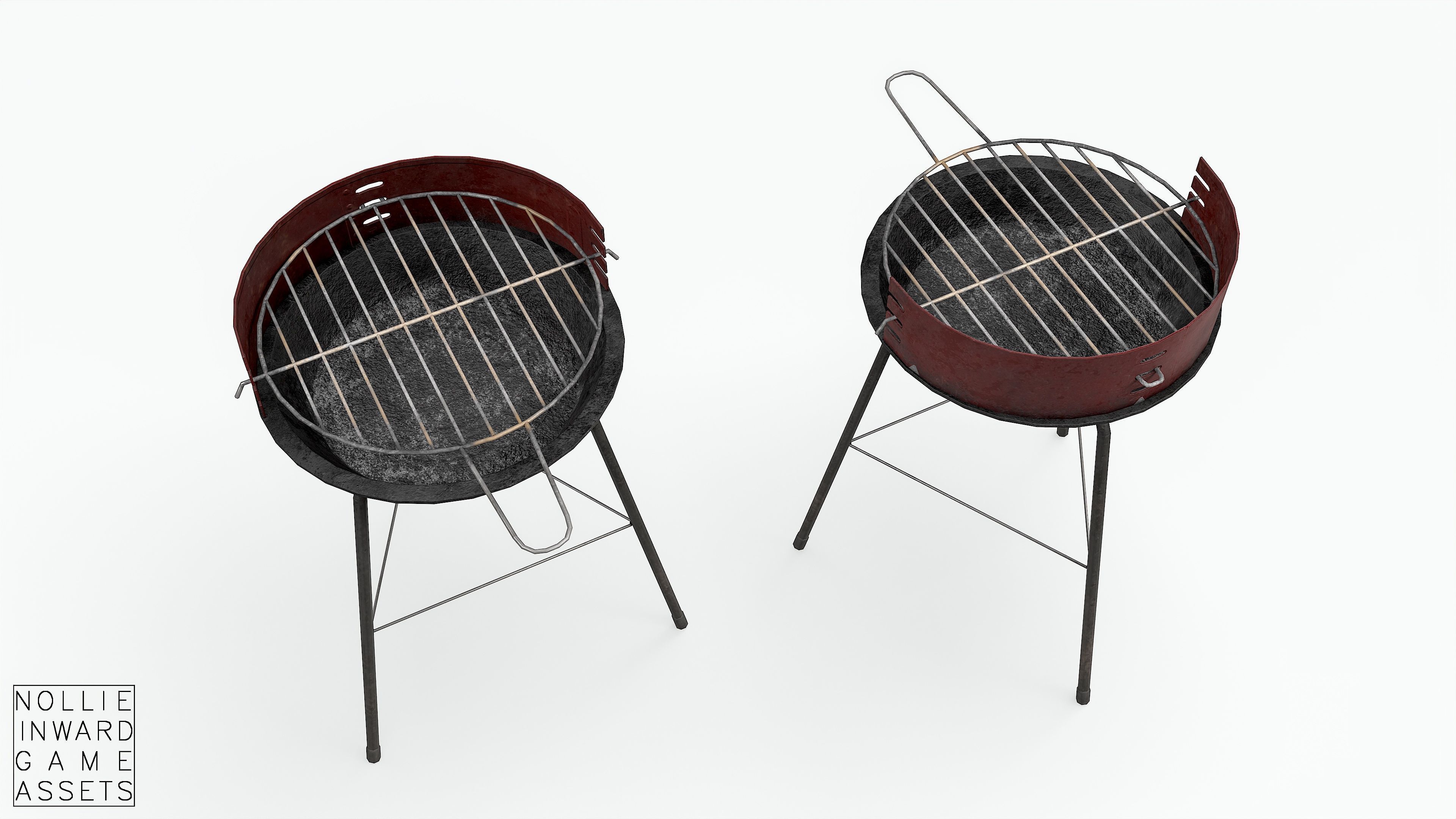 Barbecue Small - Dirty Low-poly 3D model_4