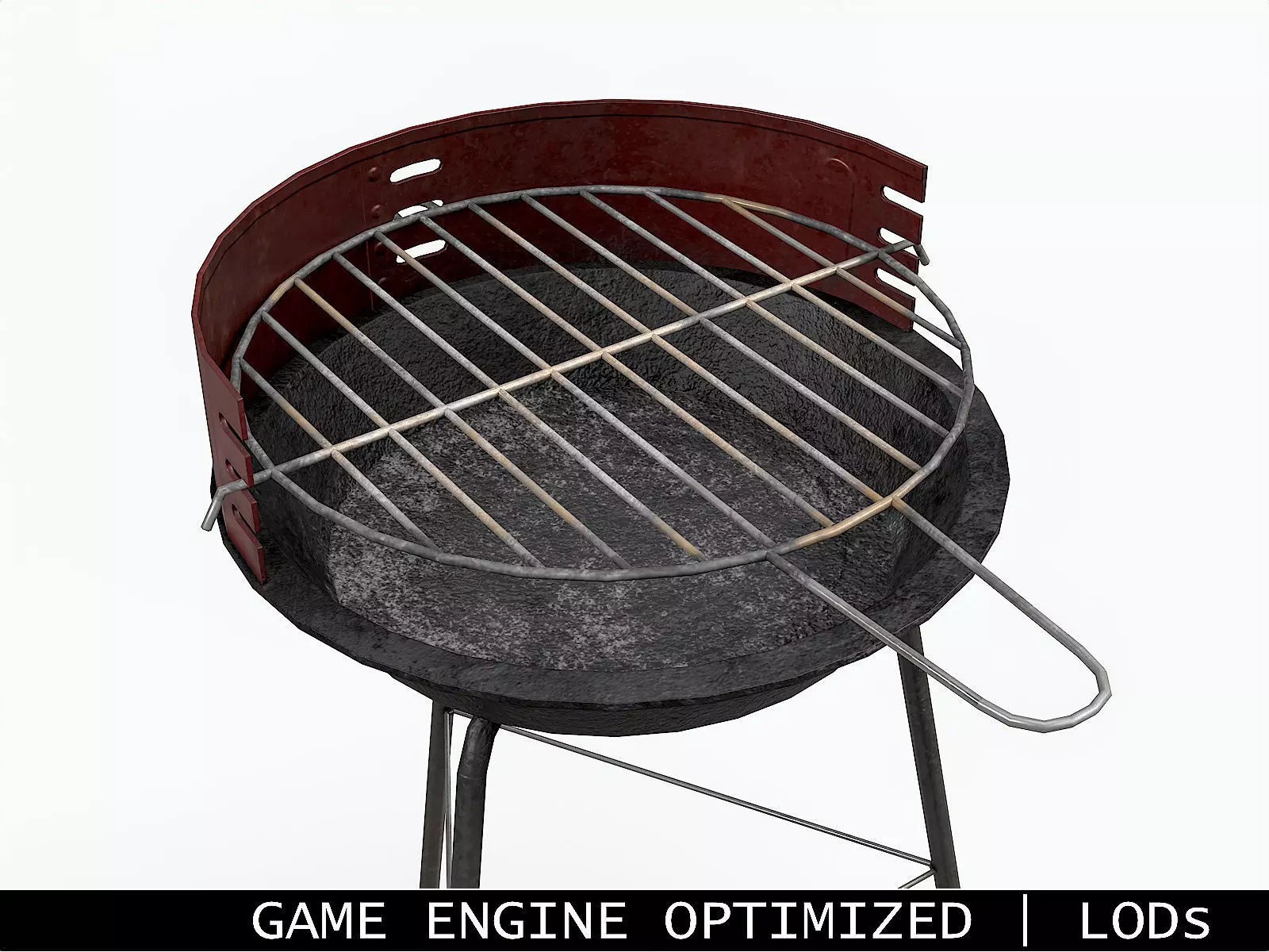 Barbecue Small - Dirty Low-poly 3D model_0