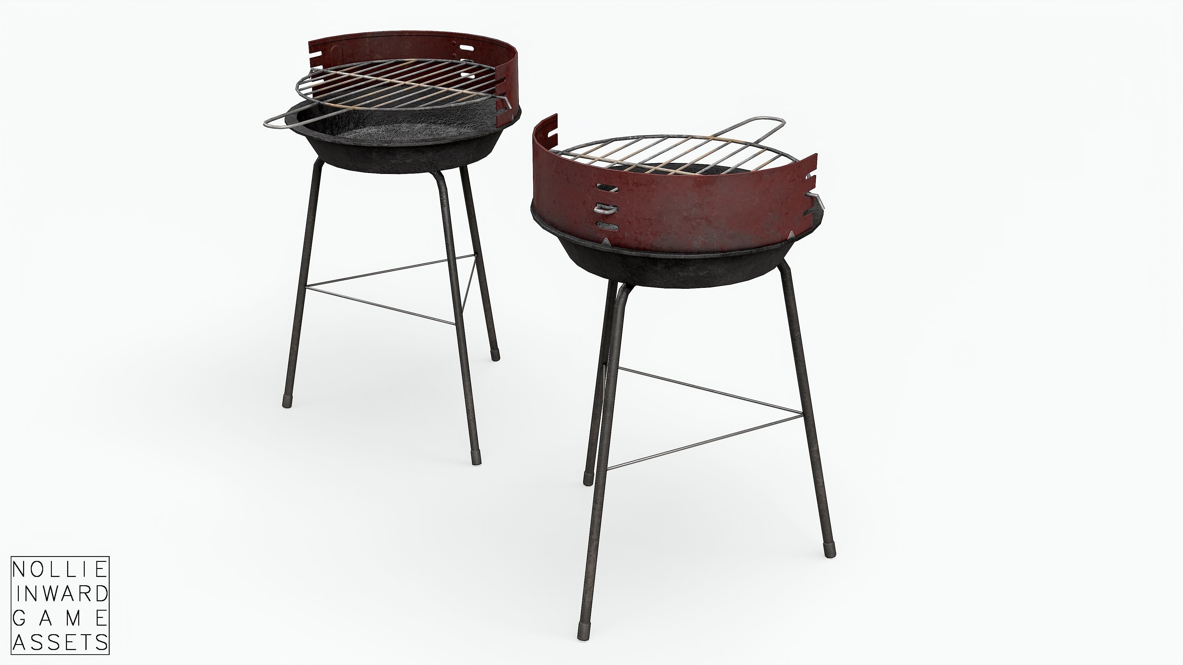 Barbecue Small - Dirty Low-poly 3D model_3