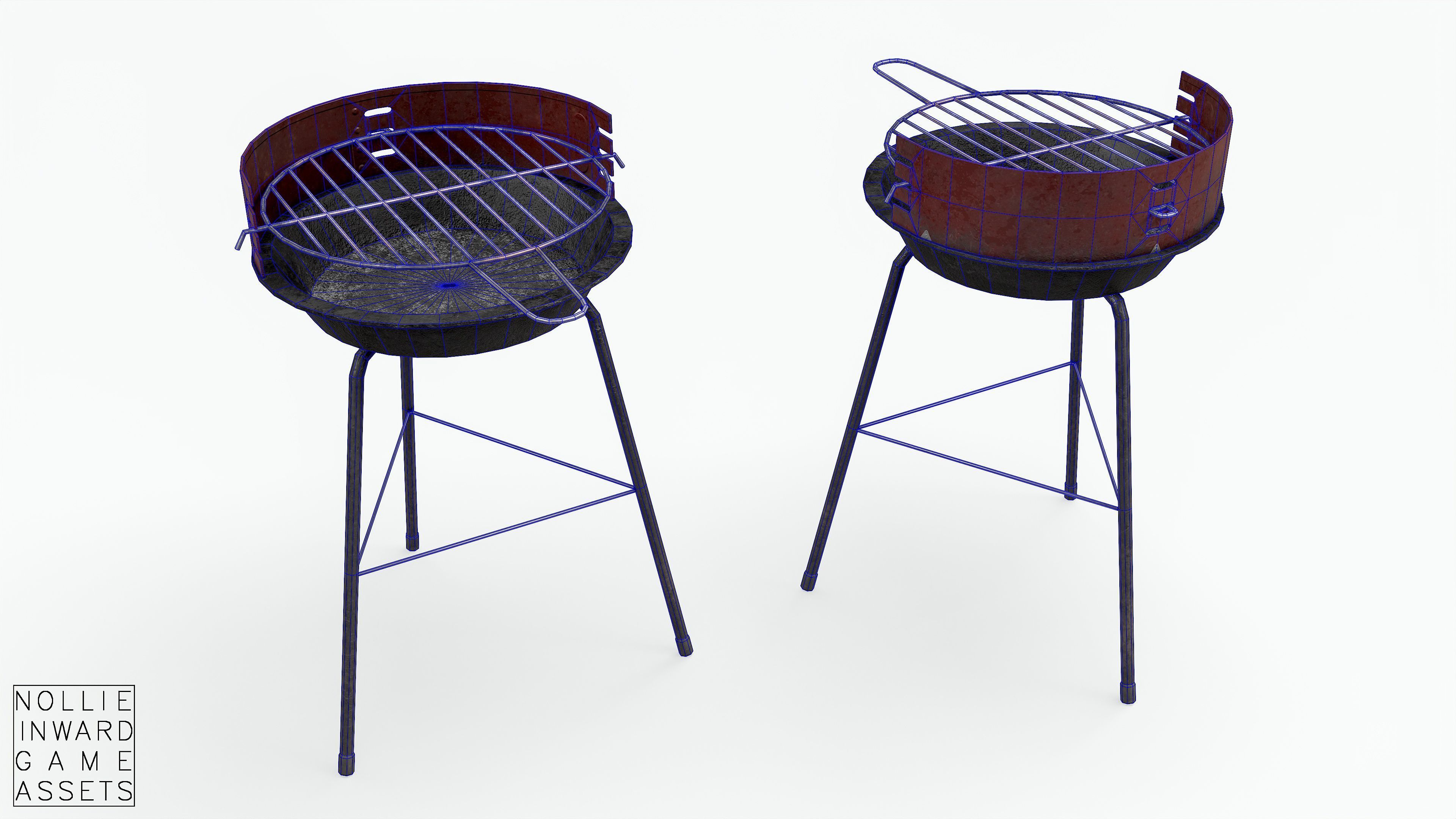 Barbecue Small - Dirty Low-poly 3D model_9