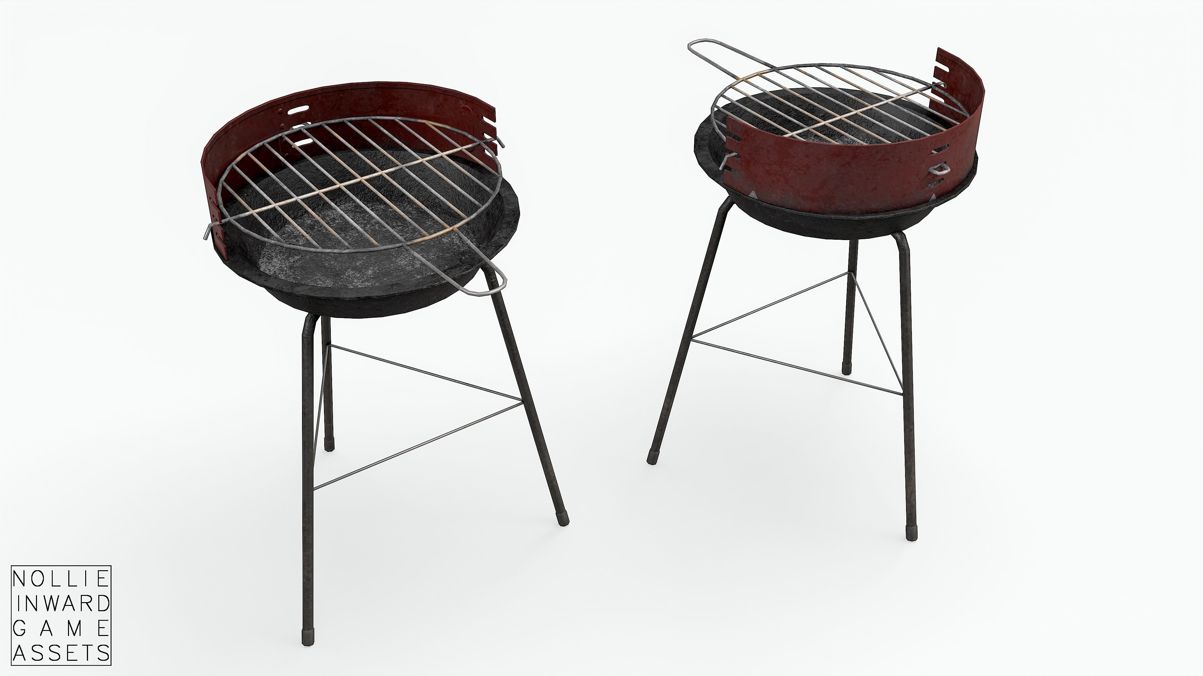 Barbecue Small - Dirty Low-poly 3D model_2