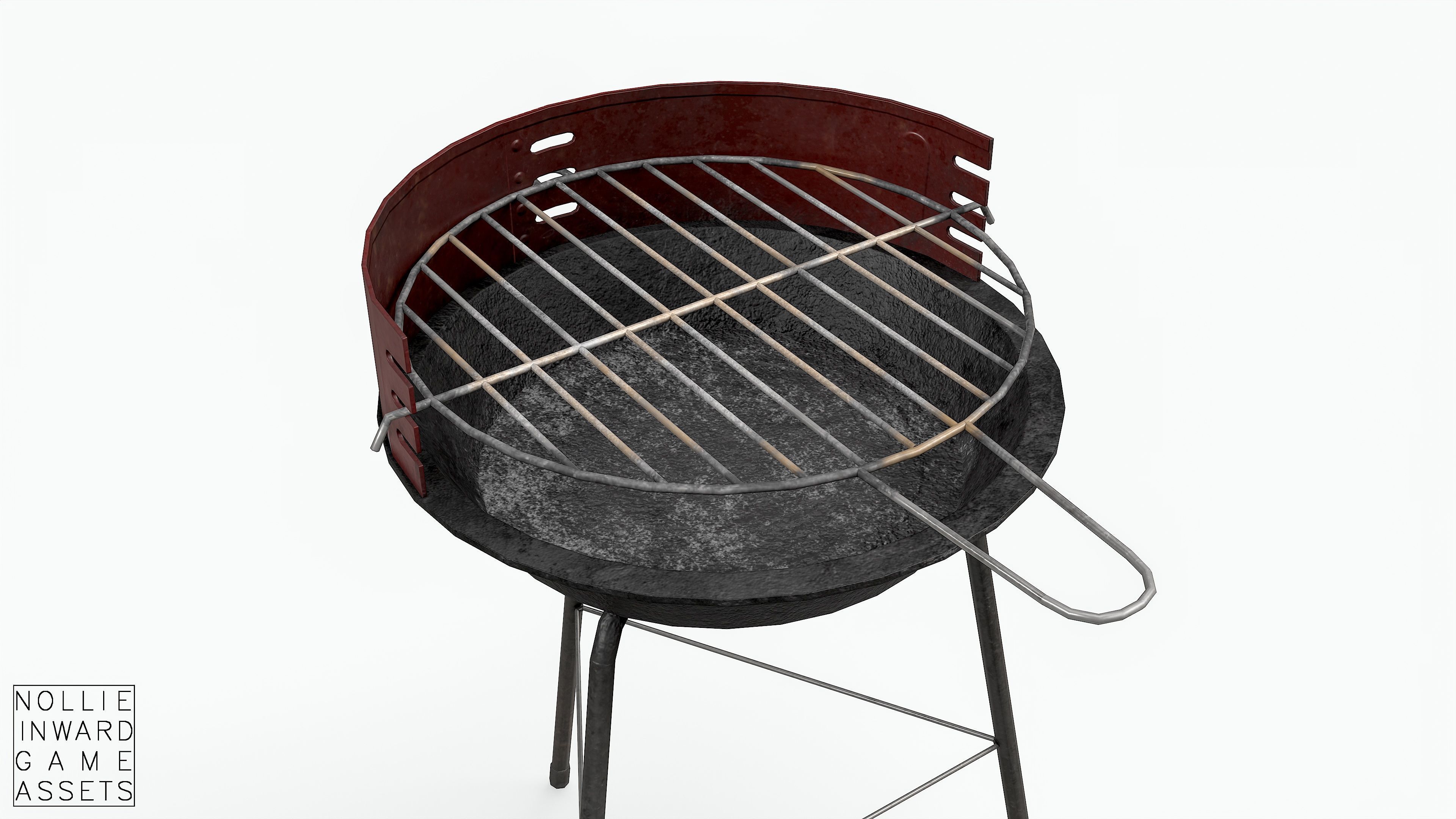 Barbecue Small - Dirty Low-poly 3D model_1