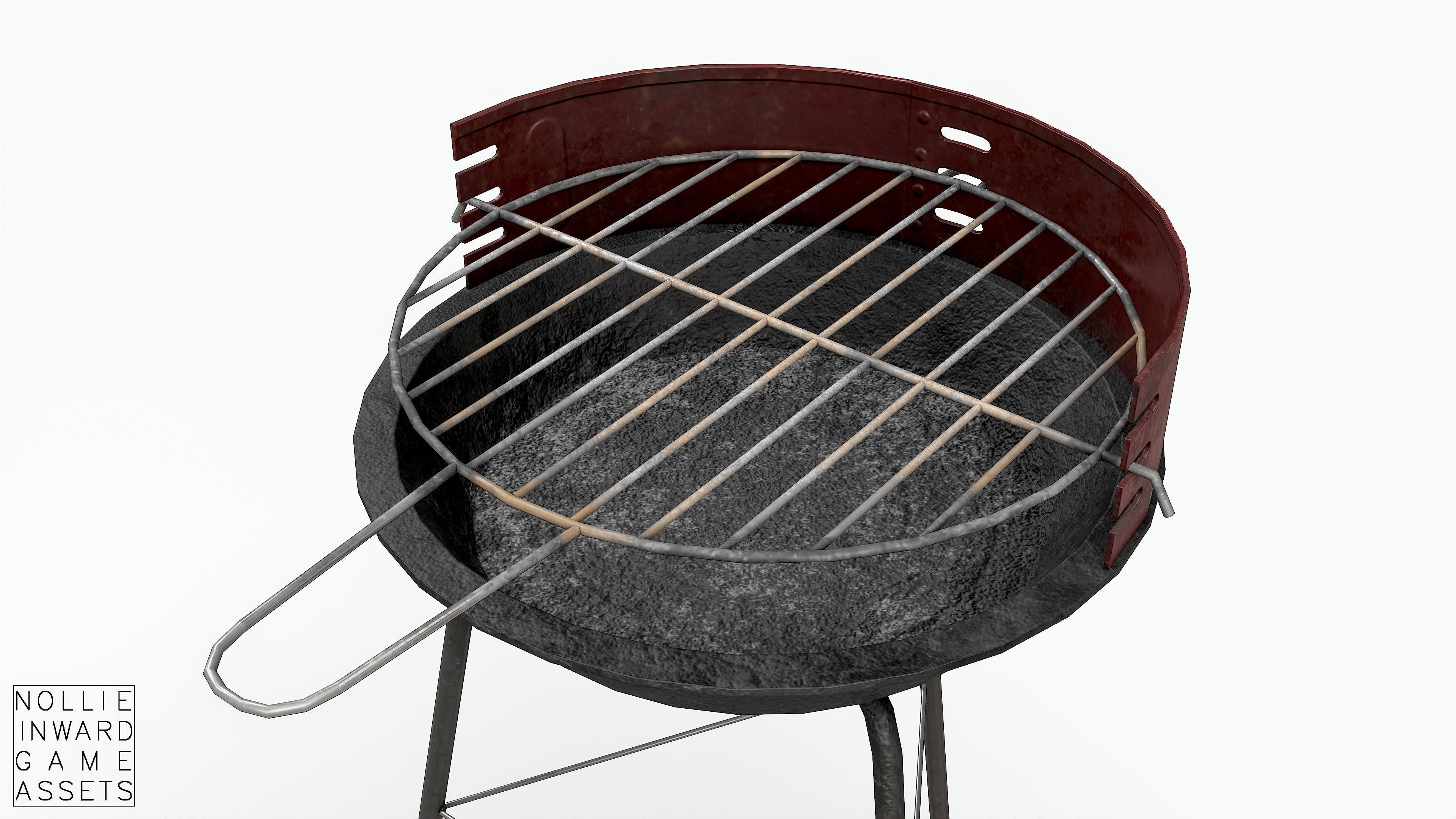 Barbecue Small - Dirty Low-poly 3D model_6