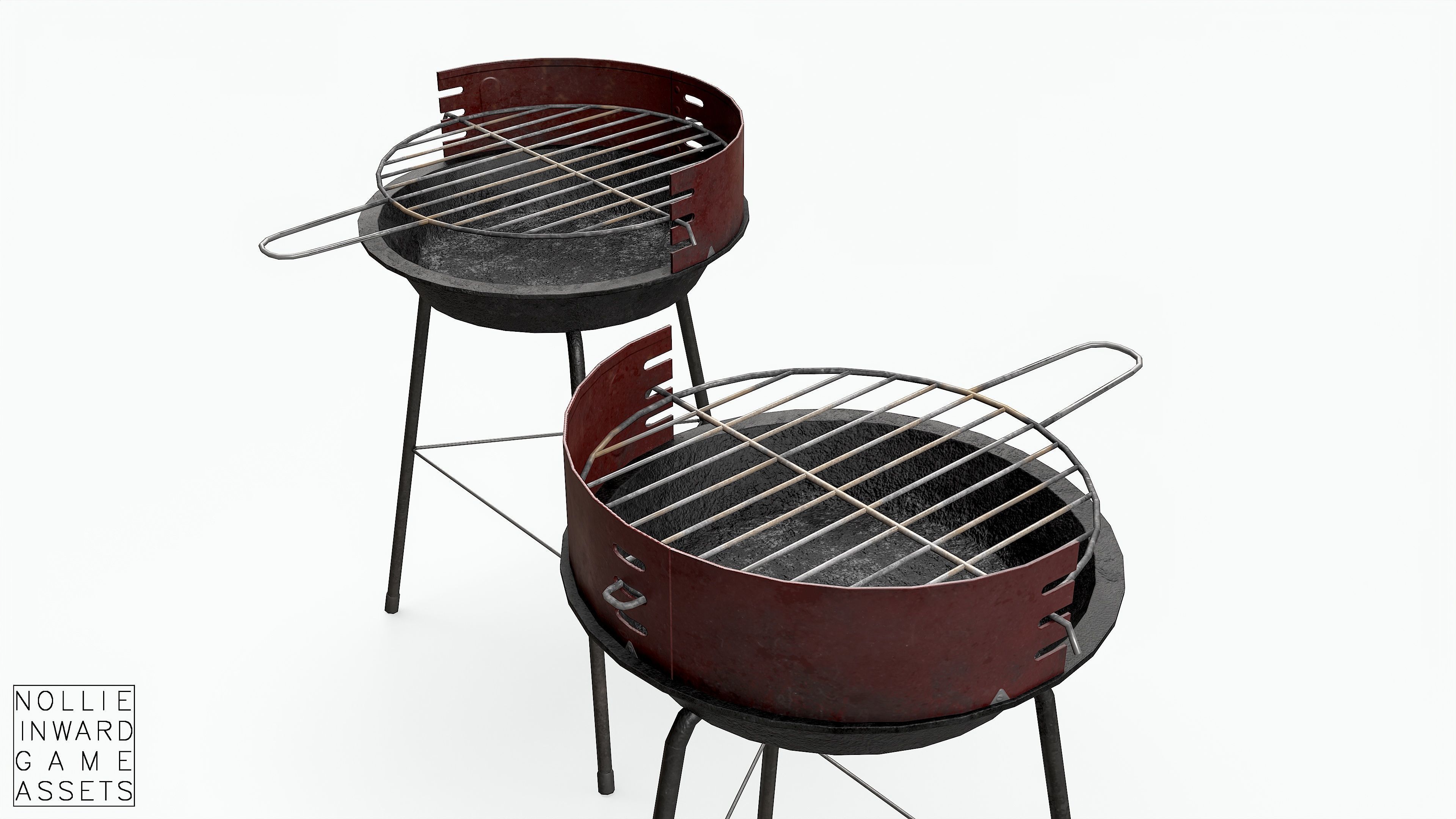 Barbecue Small - Dirty Low-poly 3D model_5