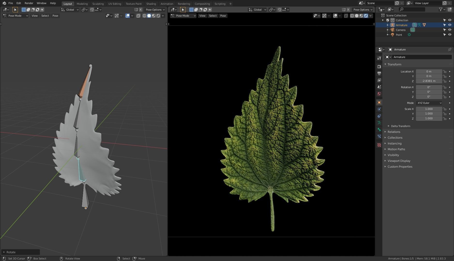 Nettle leaf Low-poly 3D model_5