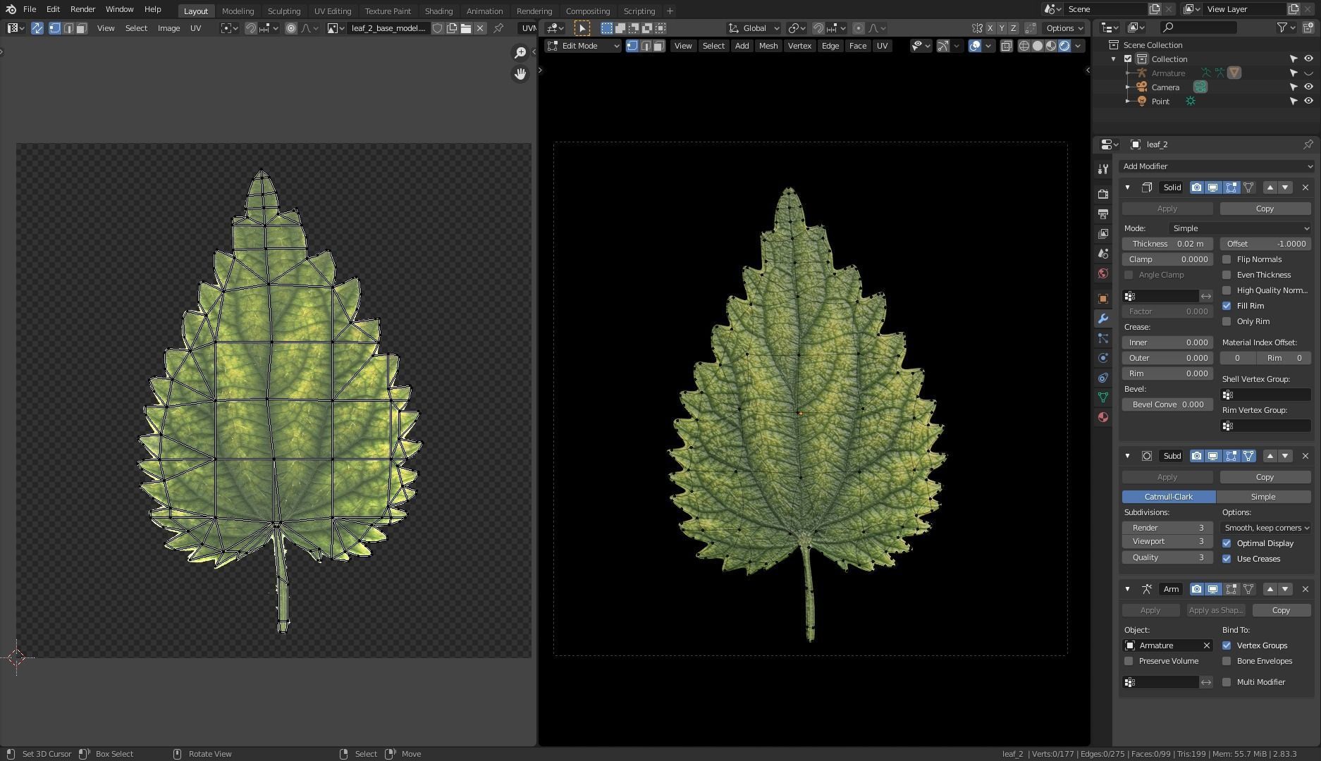 Nettle leaf Low-poly 3D model_3