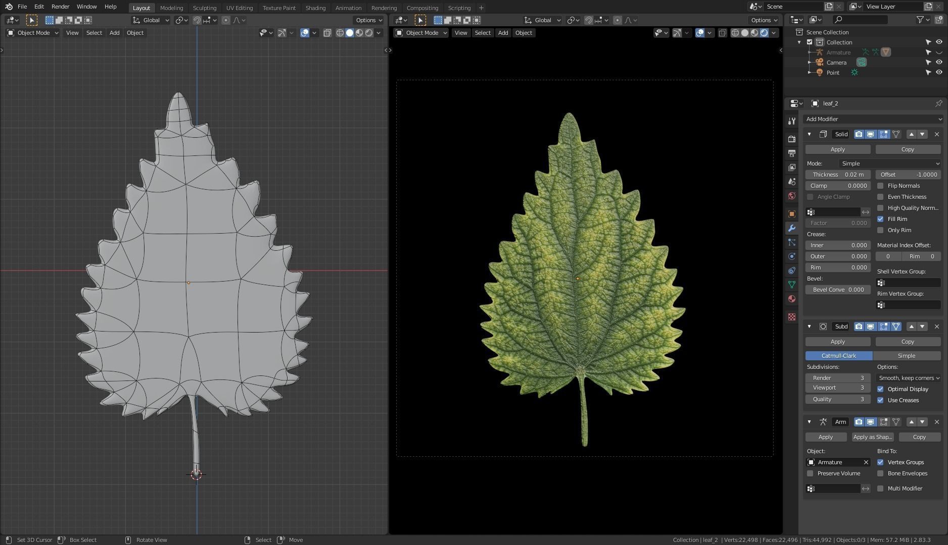 Nettle leaf Low-poly 3D model_2