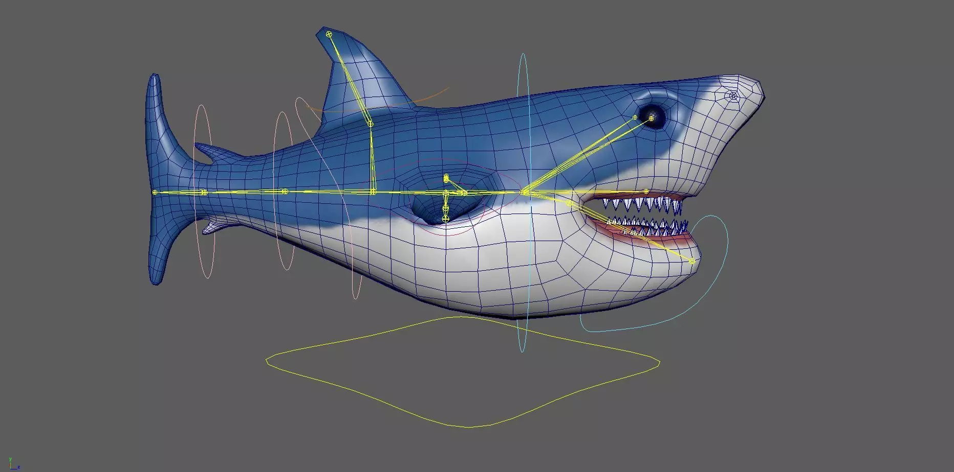 Rig Shark Low-poly 3D model