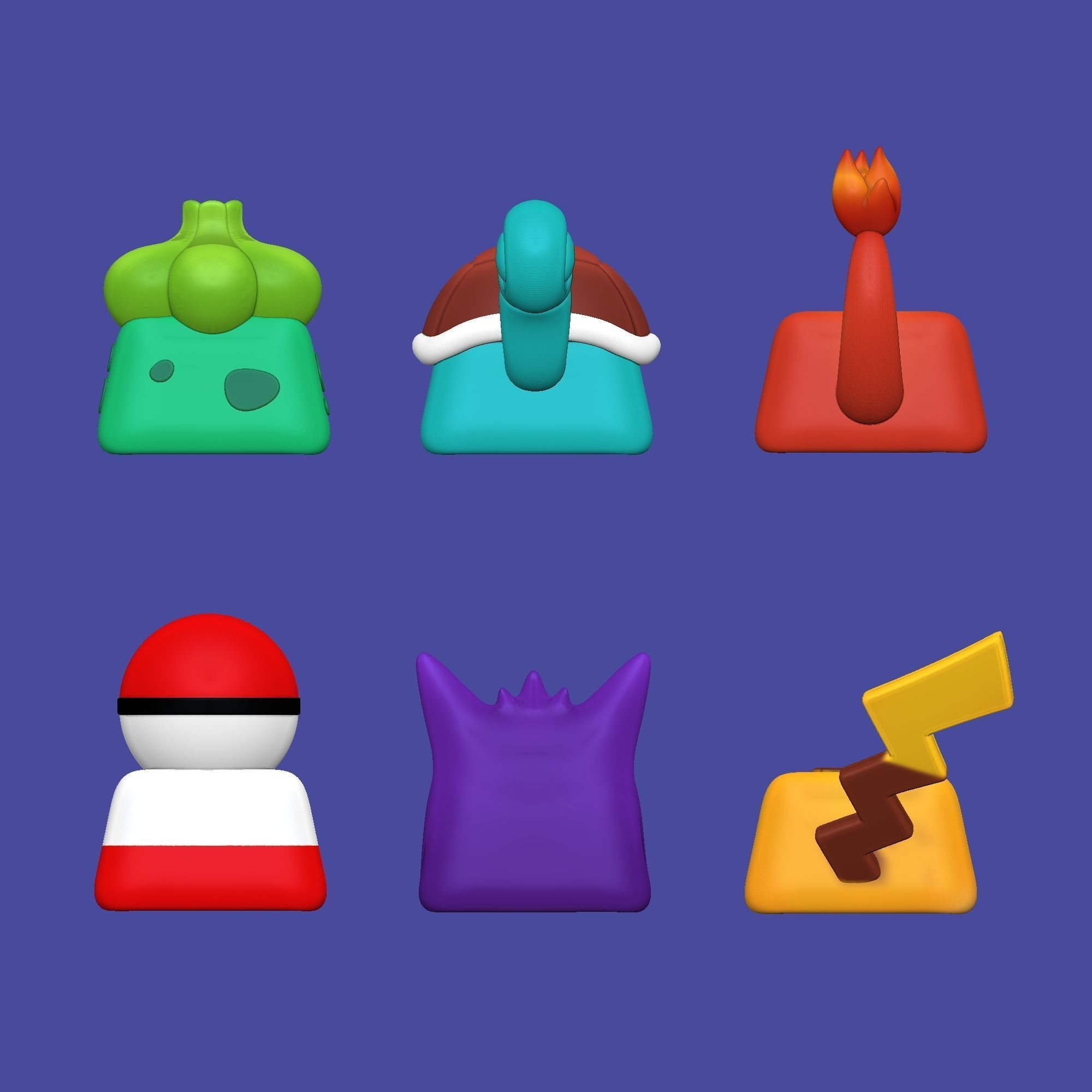 6 Keycaps for mechanical Keyboard - POKEMON Edition -  3D print model_15