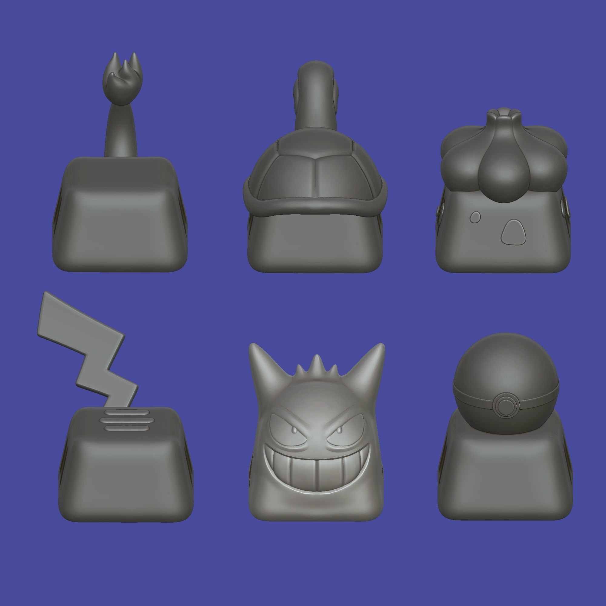 6 Keycaps for mechanical Keyboard - POKEMON Edition -  3D print model_17