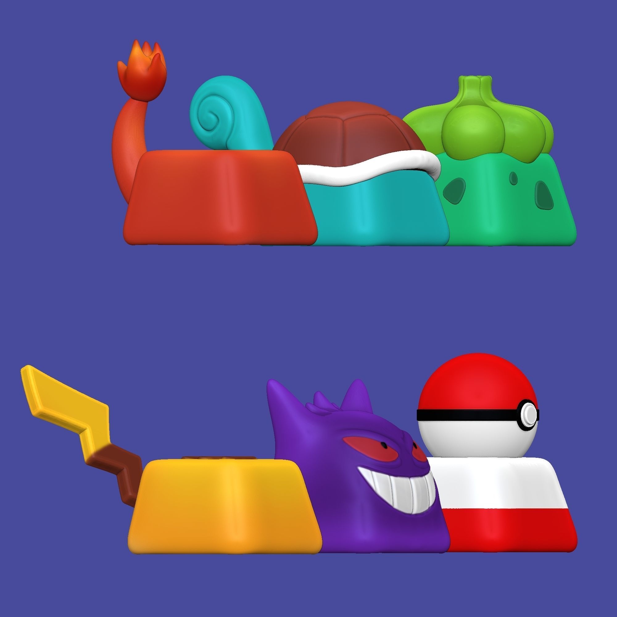 6 Keycaps for mechanical Keyboard - POKEMON Edition -  3D print model_16