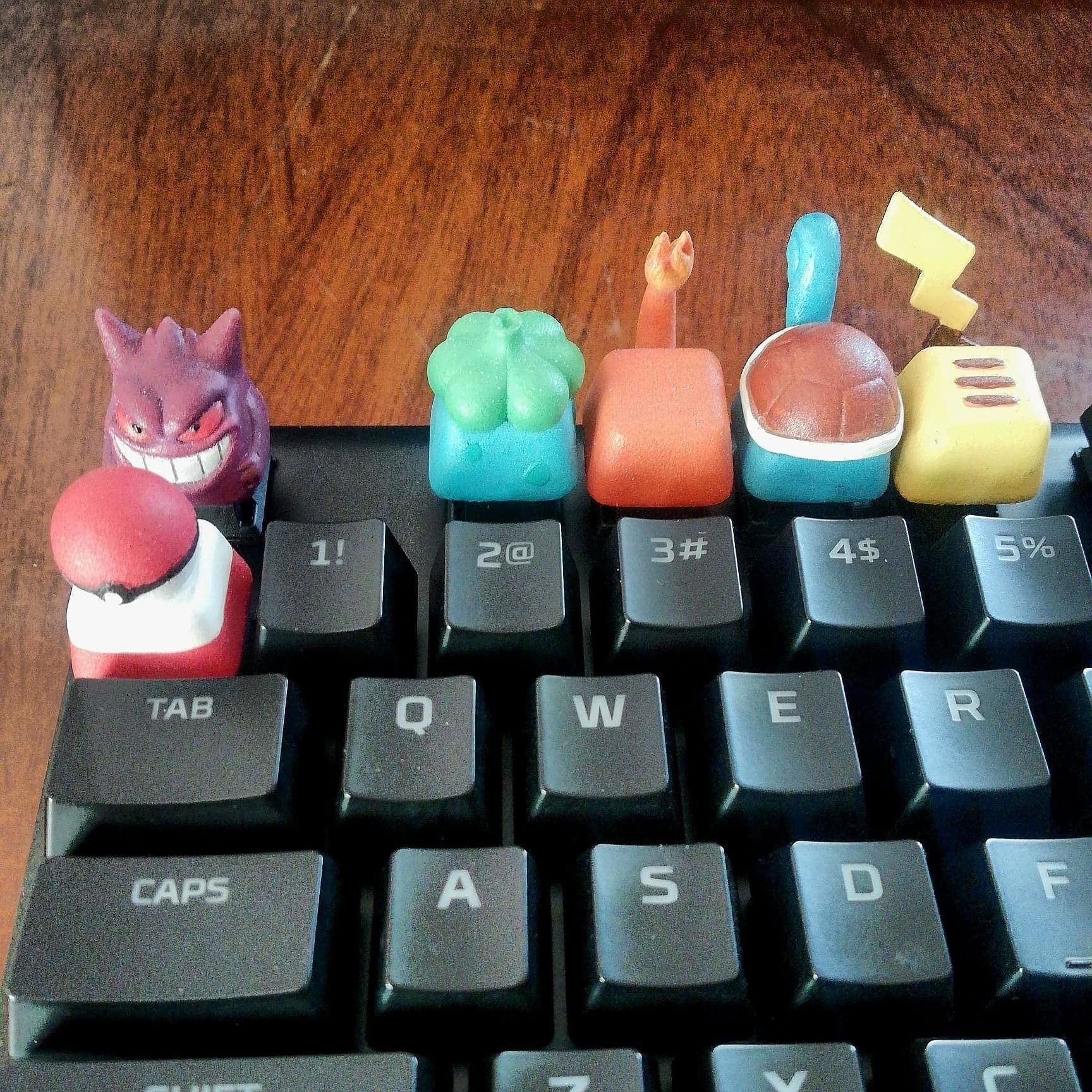 6 Keycaps for mechanical Keyboard - POKEMON Edition -  3D print model_1