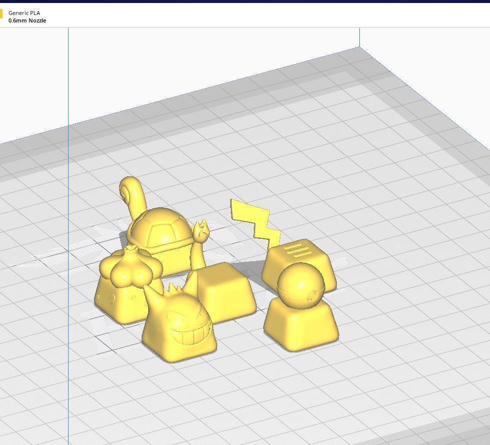 6 Keycaps for mechanical Keyboard - POKEMON Edition -  3D print model_13