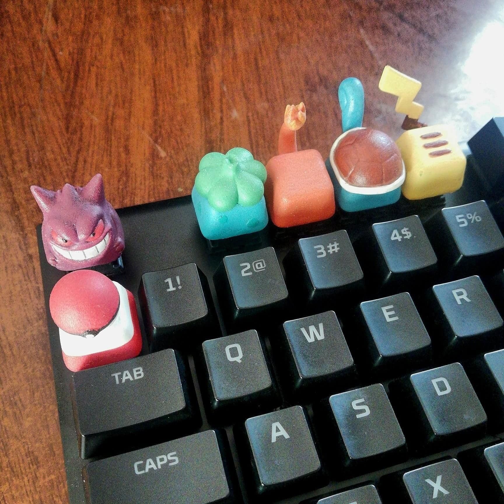 6 Keycaps for mechanical Keyboard - POKEMON Edition -  3D print model_3