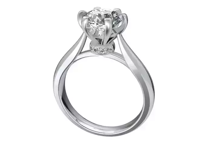  Engagement Ring Hybrid CAD Model STL File Format - CC104  3D print model