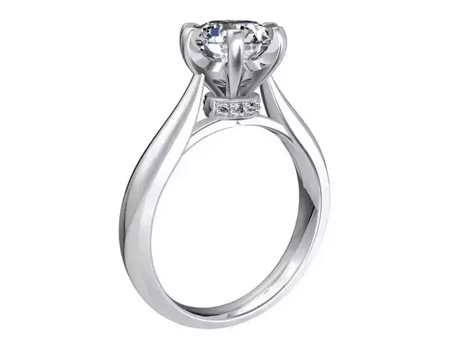 Engagement Ring Hybrid 3D File For Render Animation-CC104 3D model