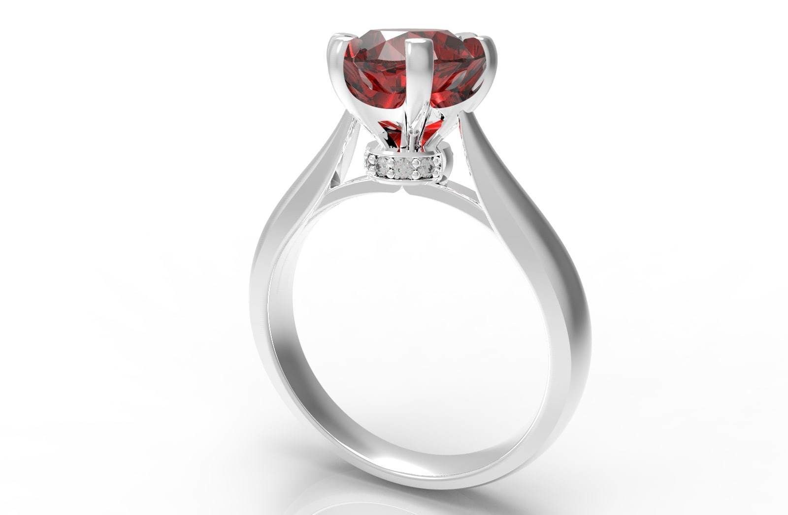 Engagement Ring Hybrid Style-CC104 3D Model Collection_23
