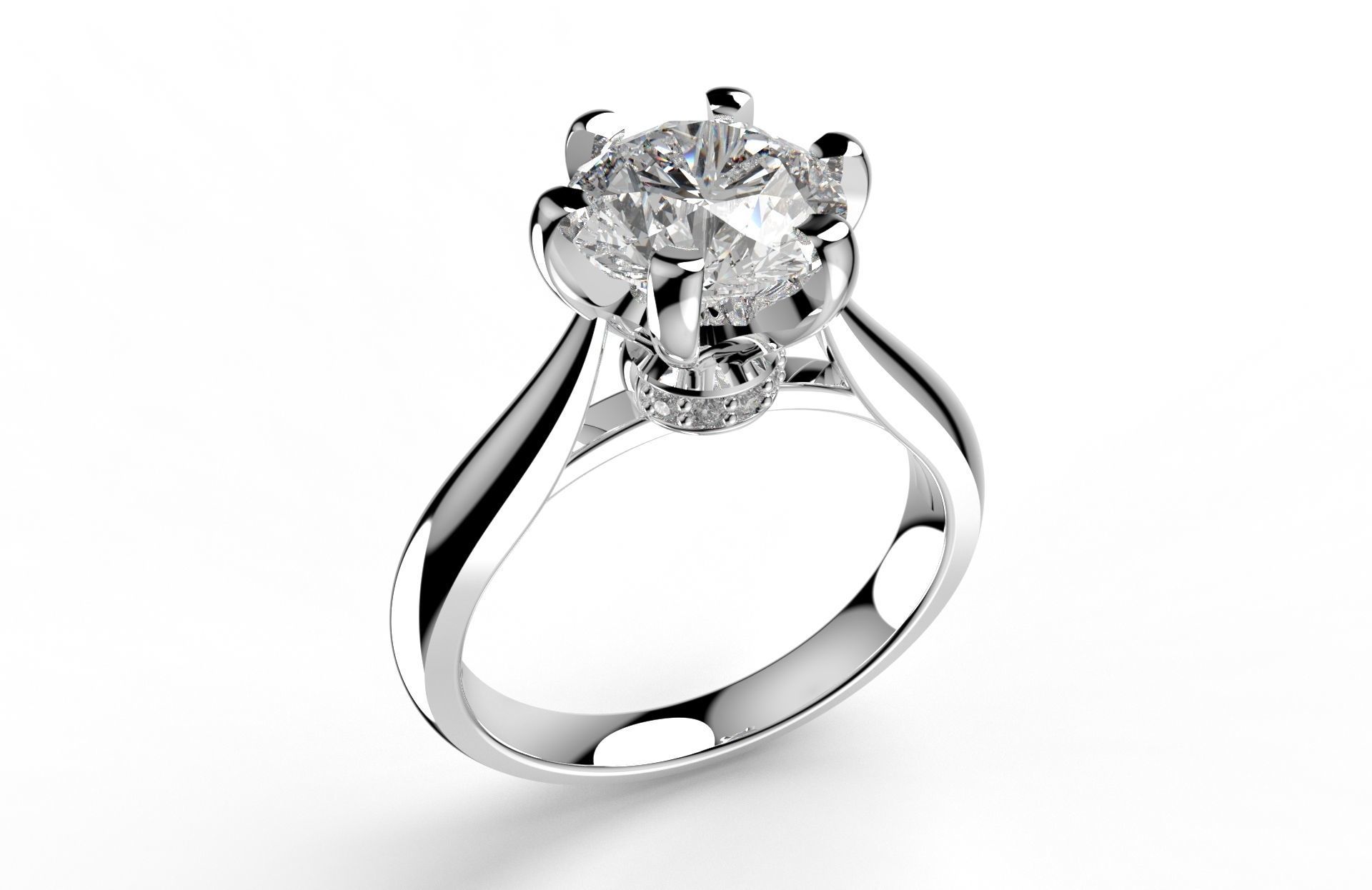 Engagement Ring Hybrid Style-CC104 3D Model Collection_28