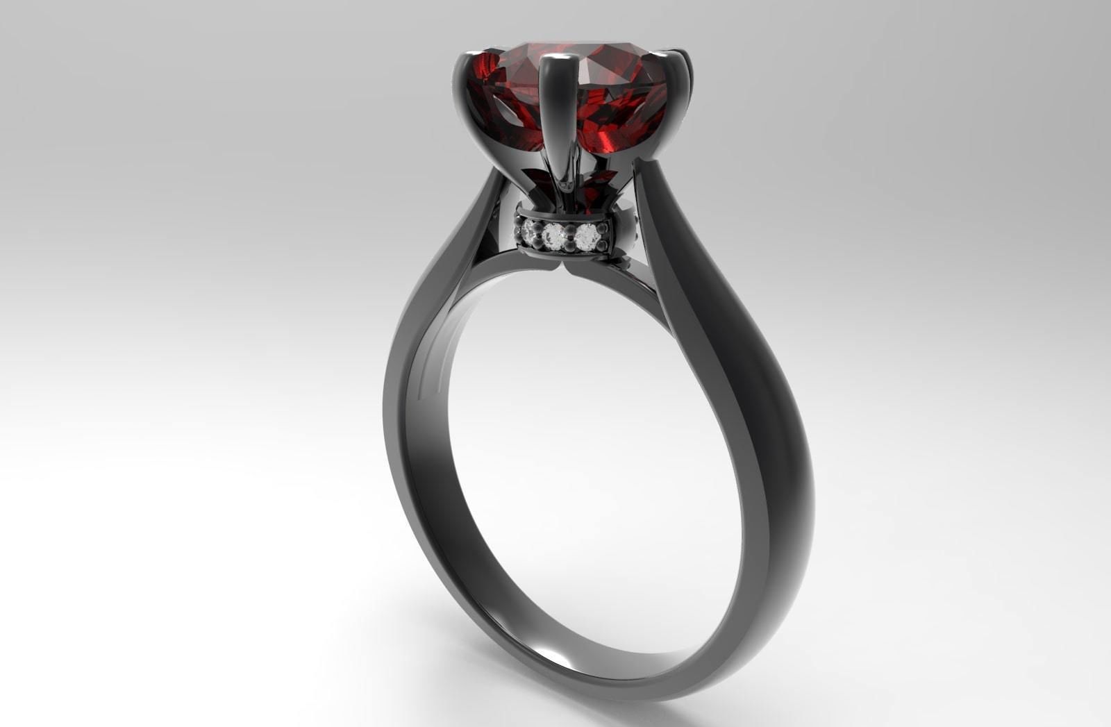 Engagement Ring Hybrid Style-CC104 3D Model Collection_22