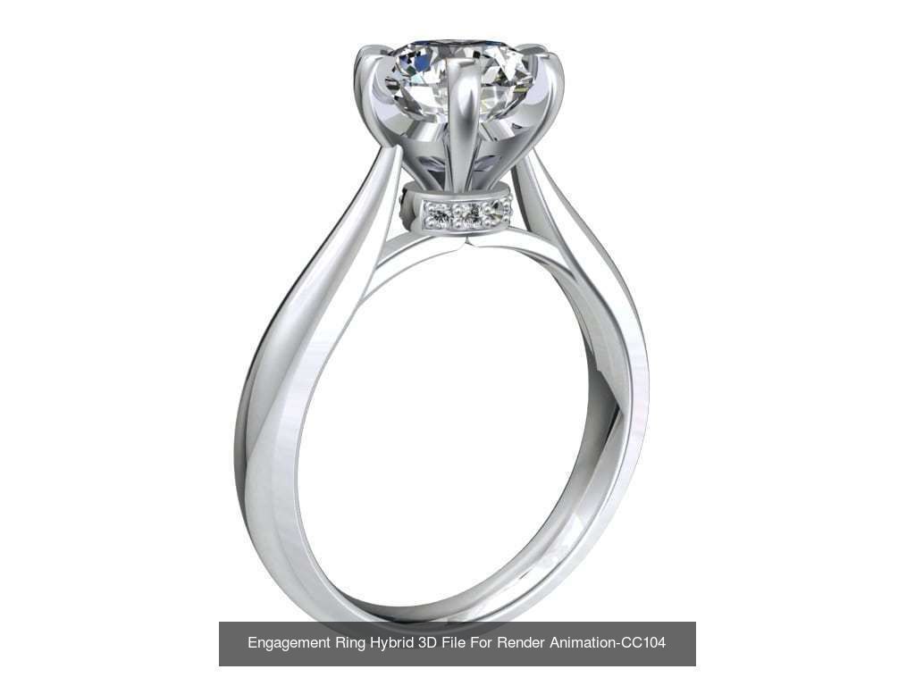 Engagement Ring Hybrid Style-CC104 3D Model Collection_8